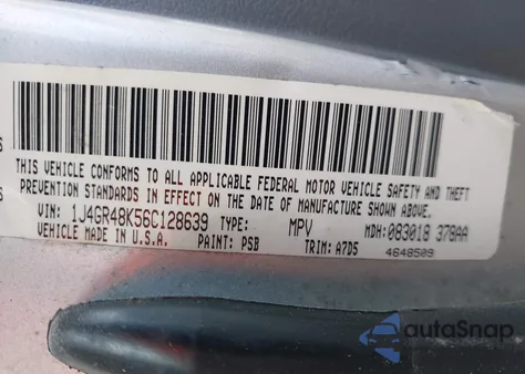 2006 Jeep Grand Cherokee Laredo из США, поврежденный, VIN 1J4GR48K56C128639